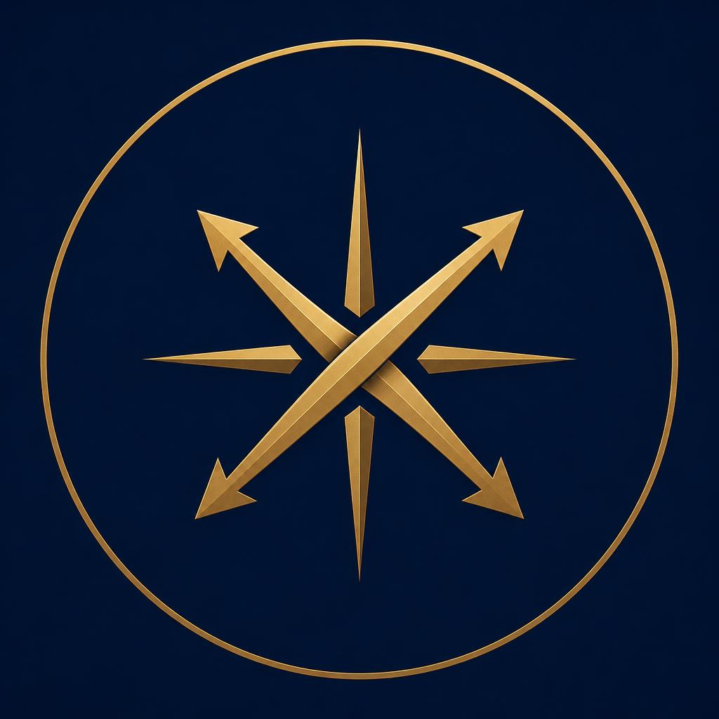 ShipAxis Square Profile Mark In Gold On Navy